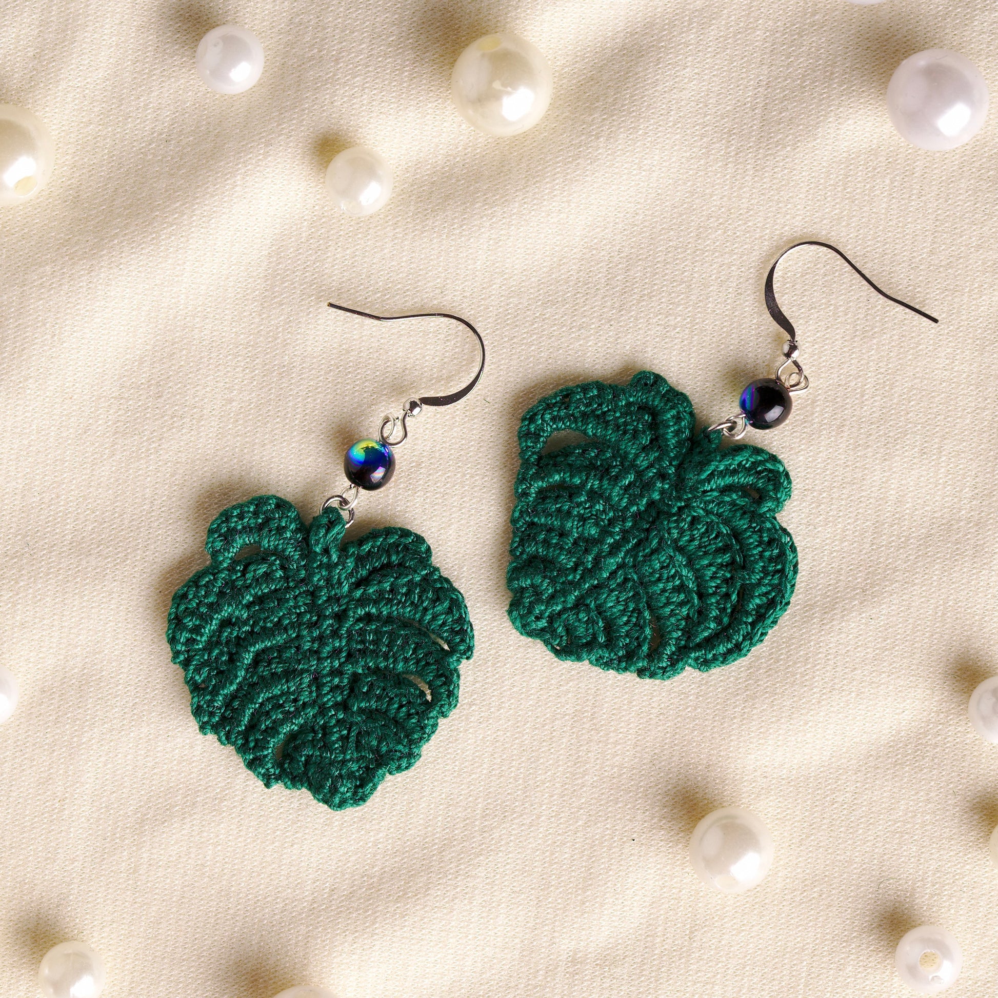 Monstera Deliciosa - Appliqué - Earrings