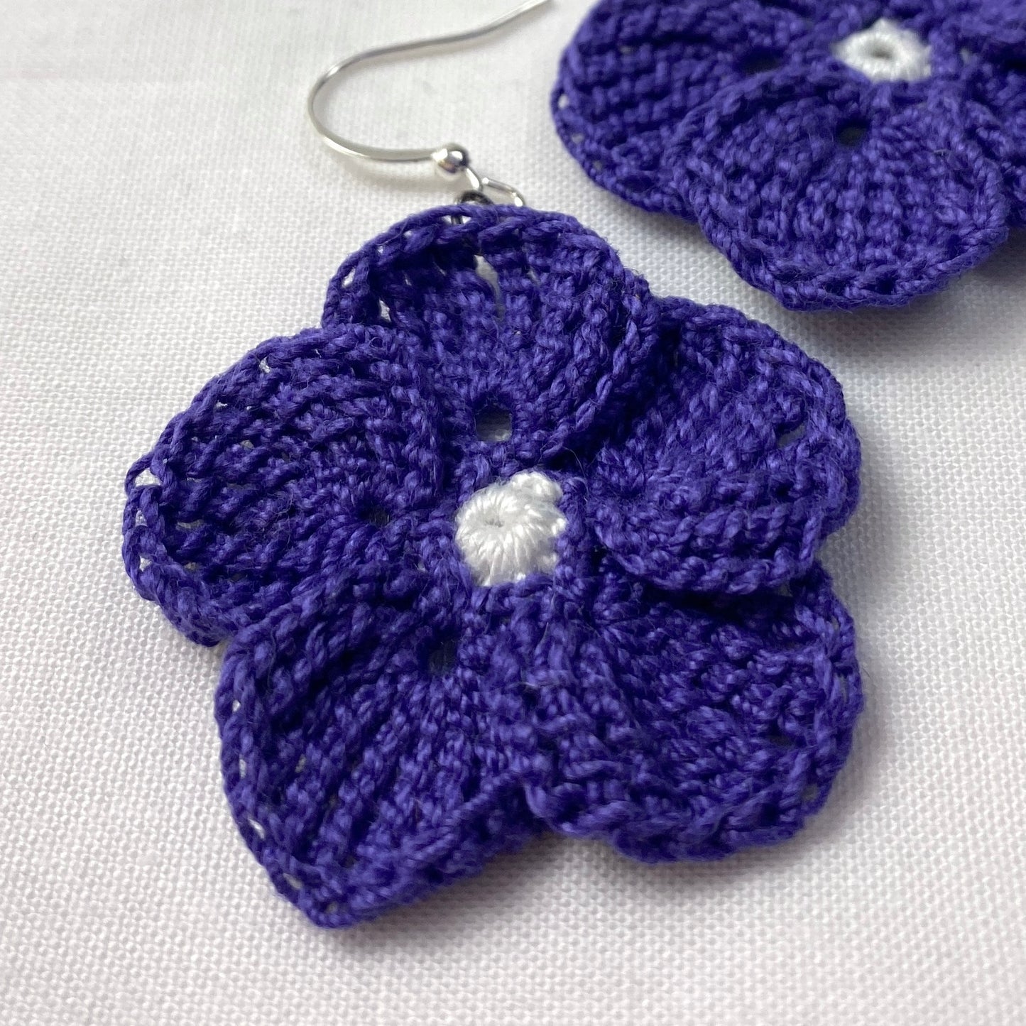 African Violet - Appliqué - Earrings