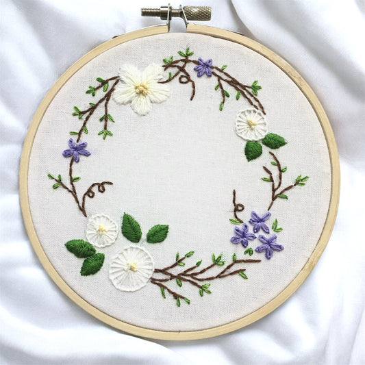 Wild Flower Wreath Embroidery Kit