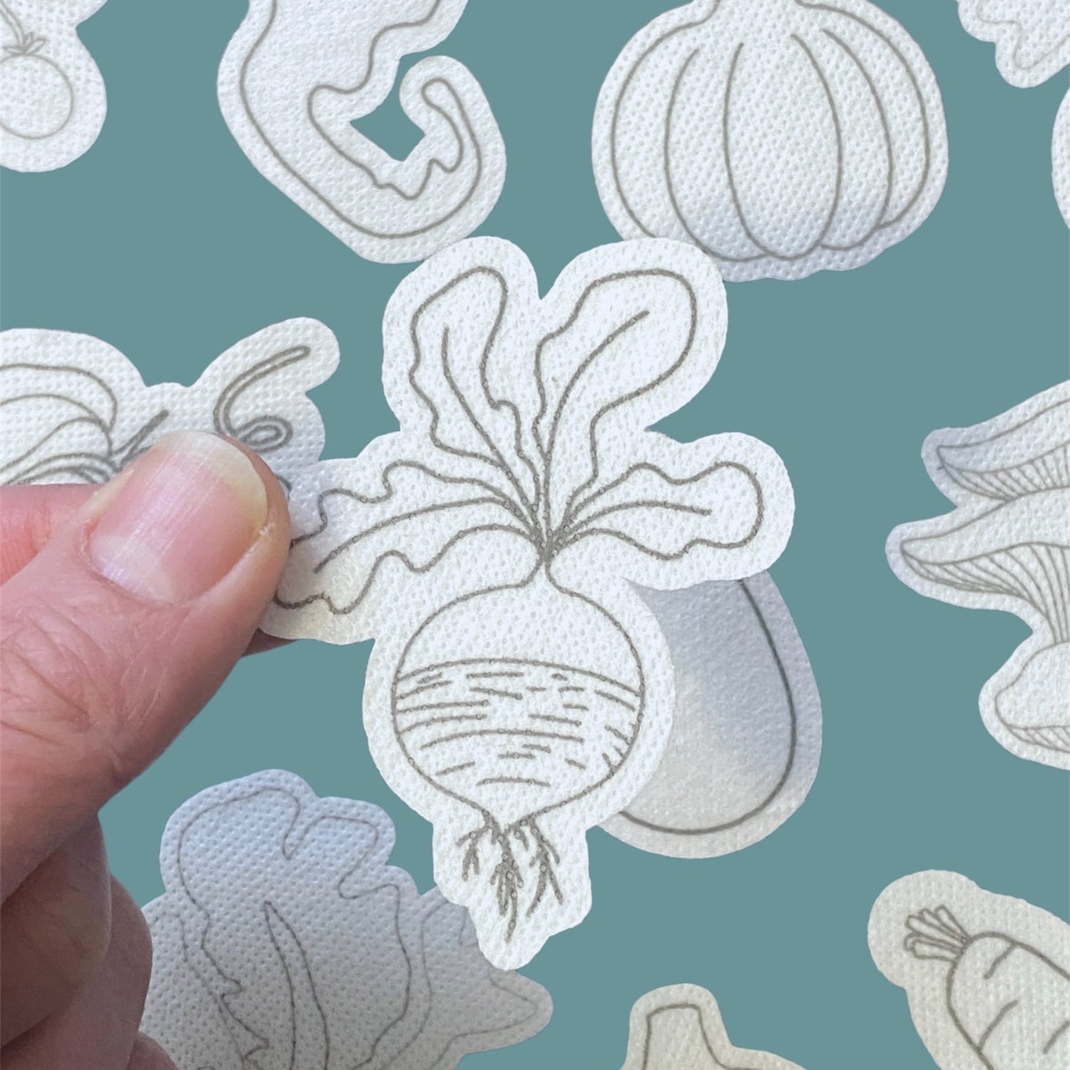 Stick'N'Stitch- Water Soluble Embroidery Stickers - Vegetables Collection