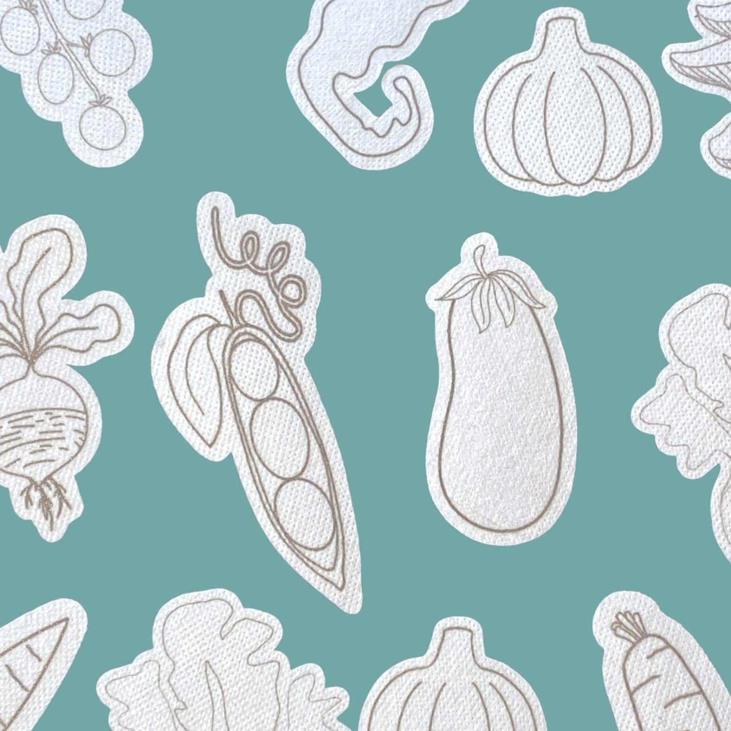 Stick'N'Stitch- Water Soluble Embroidery Stickers - Vegetables Collection
